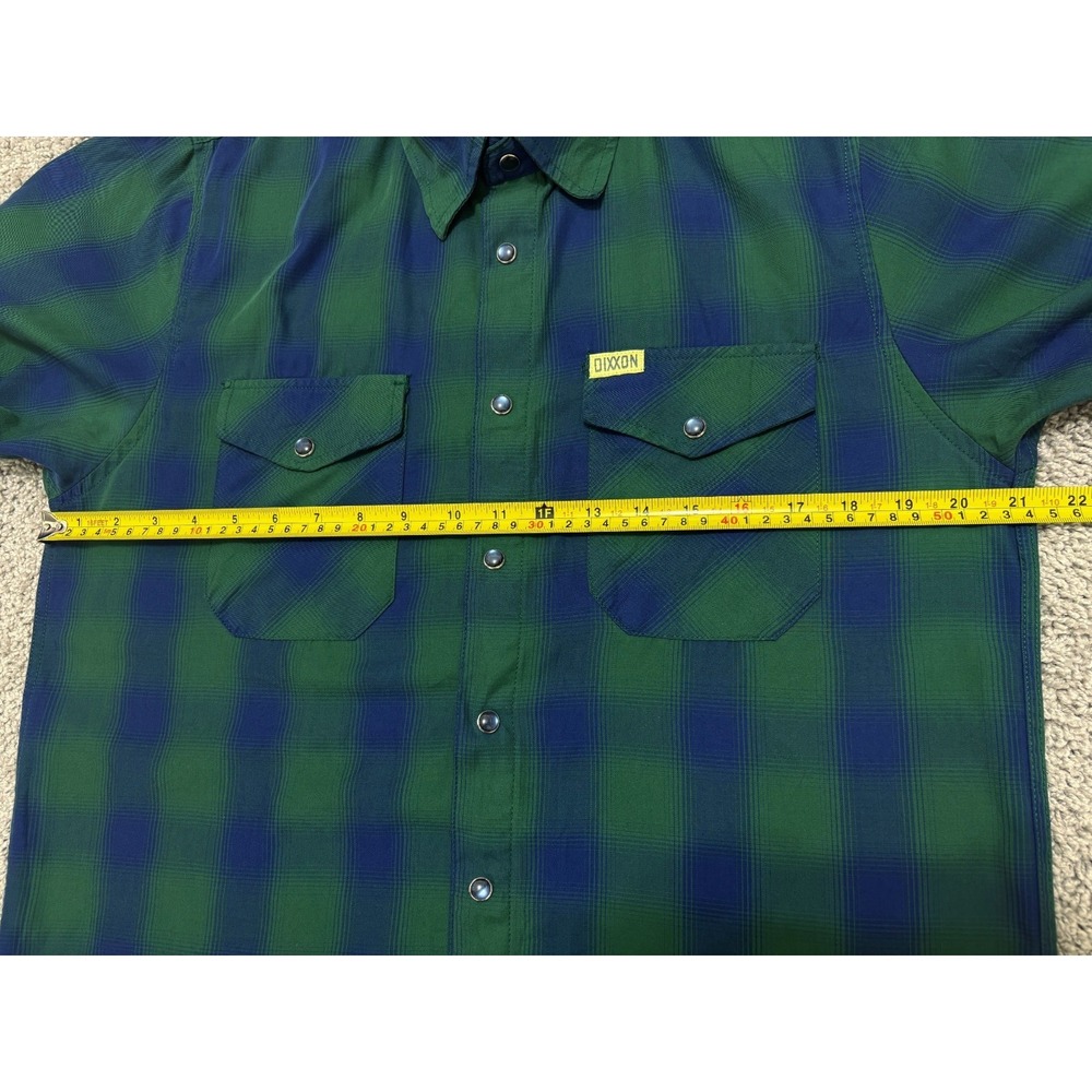 DIXXON Flannel Co. Tahoe Bamboo Blend Short Sleeve Pearl Snap Shirt Green Mens M - Picture 12 of 15